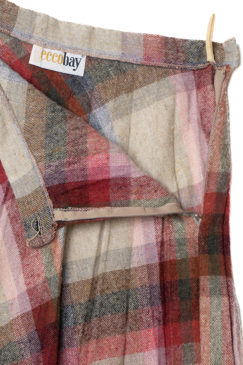Vintage Plaid Wool Eccobay Skirt