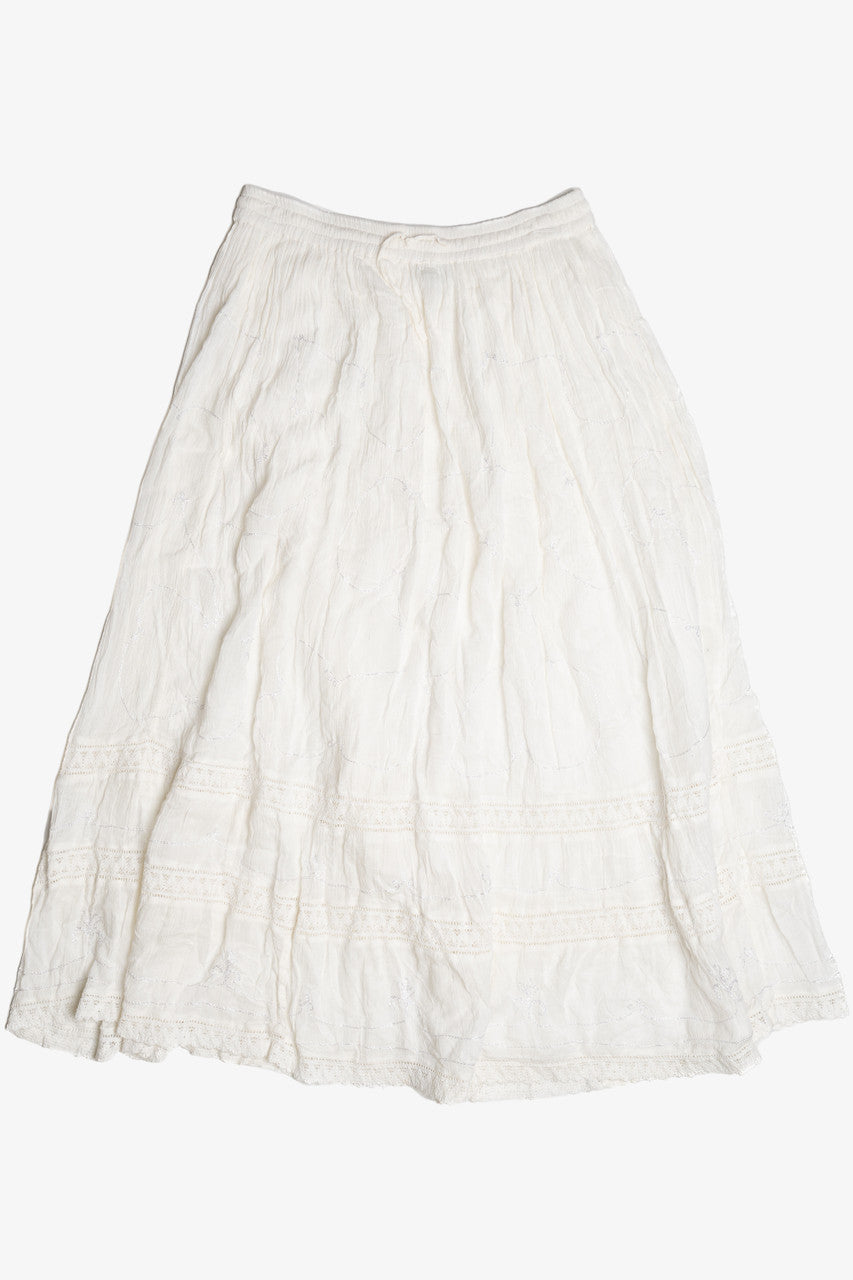 Neelam Boho Embroidered Elastic Waist Skirt
