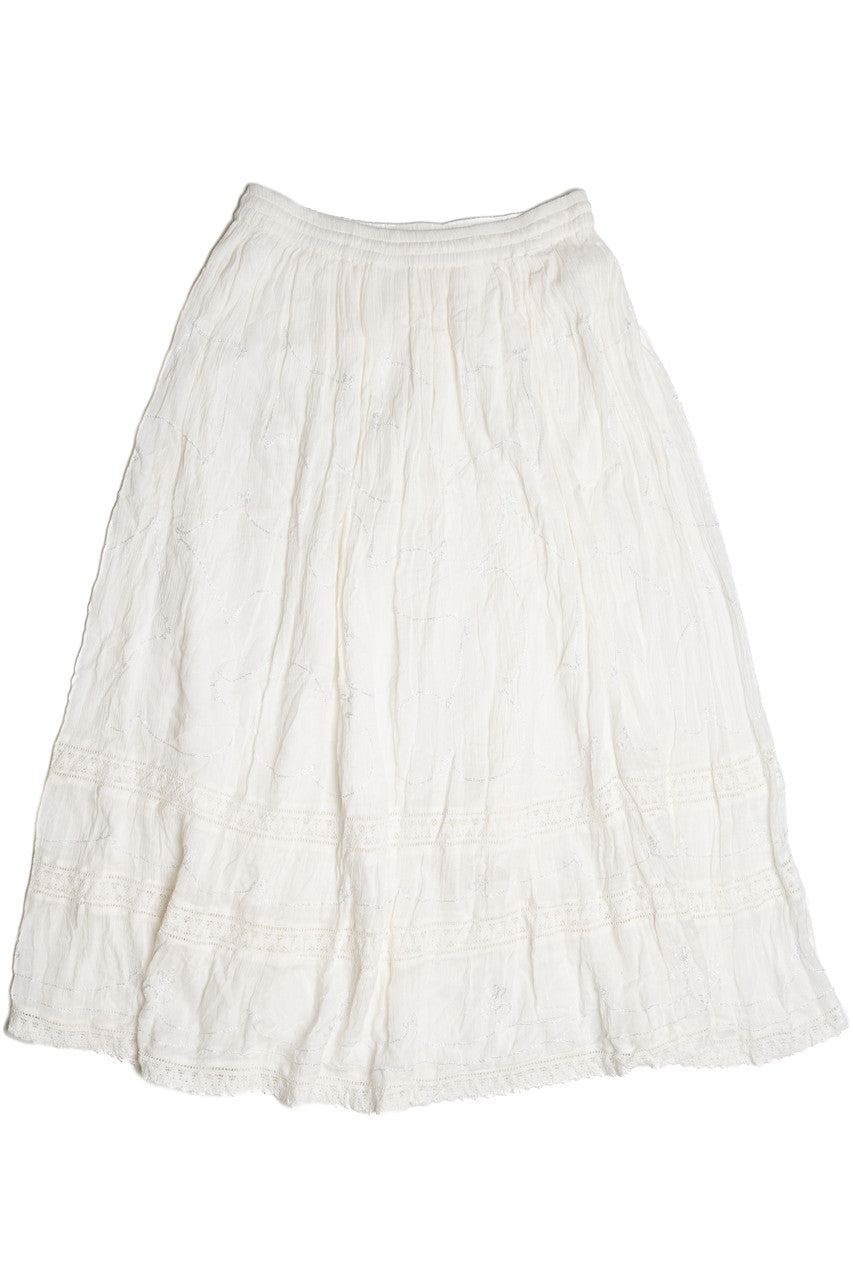 Neelam Boho Embroidered Elastic Waist Skirt