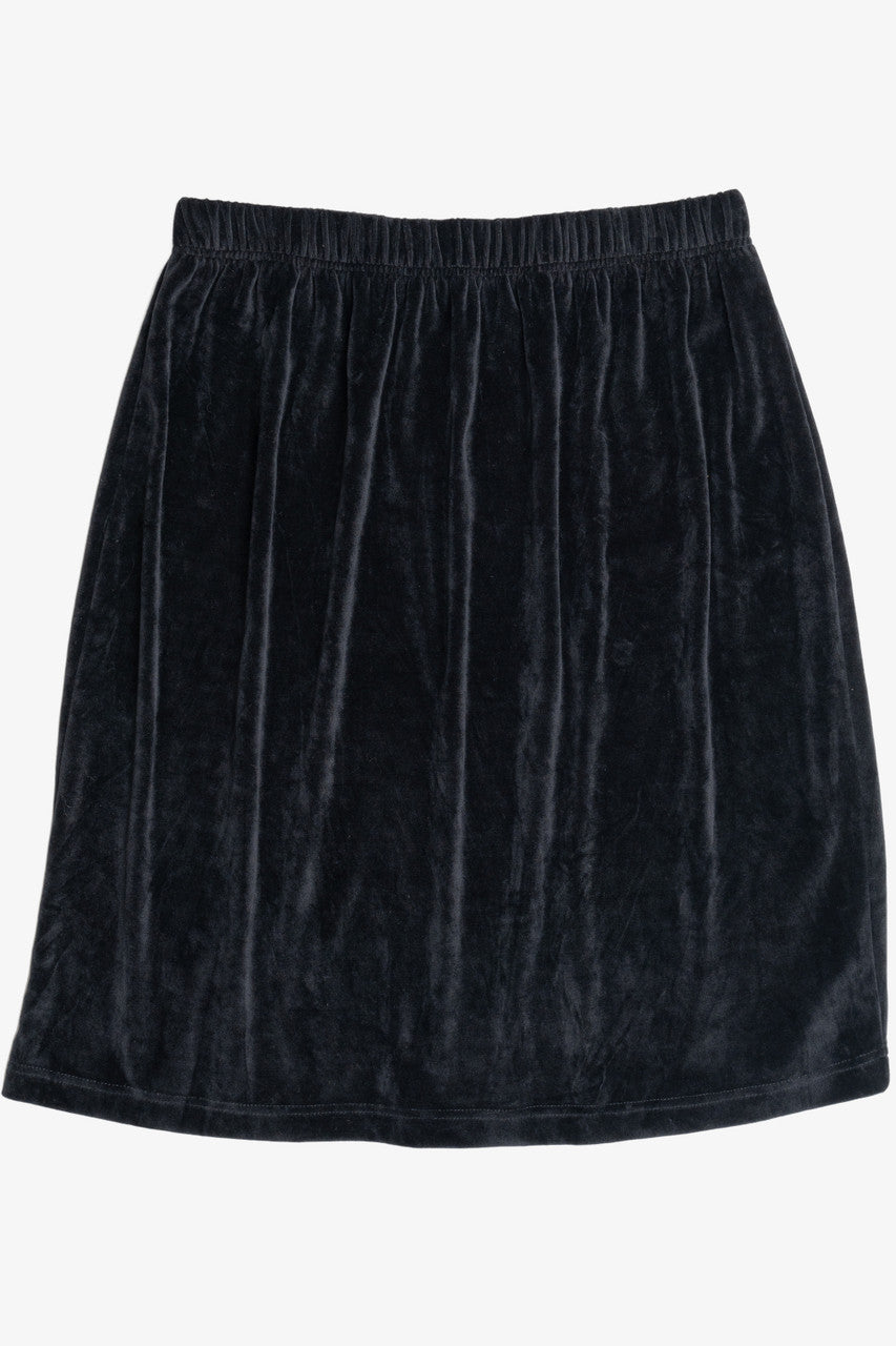 Vintage Crushed Velvet Elastic Waist Skirt (1990s)