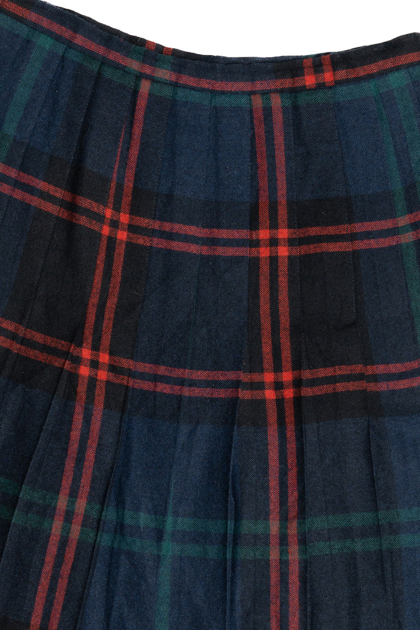 Vintage Jones New York Plaid Pleated Wool Skirt (1980s)