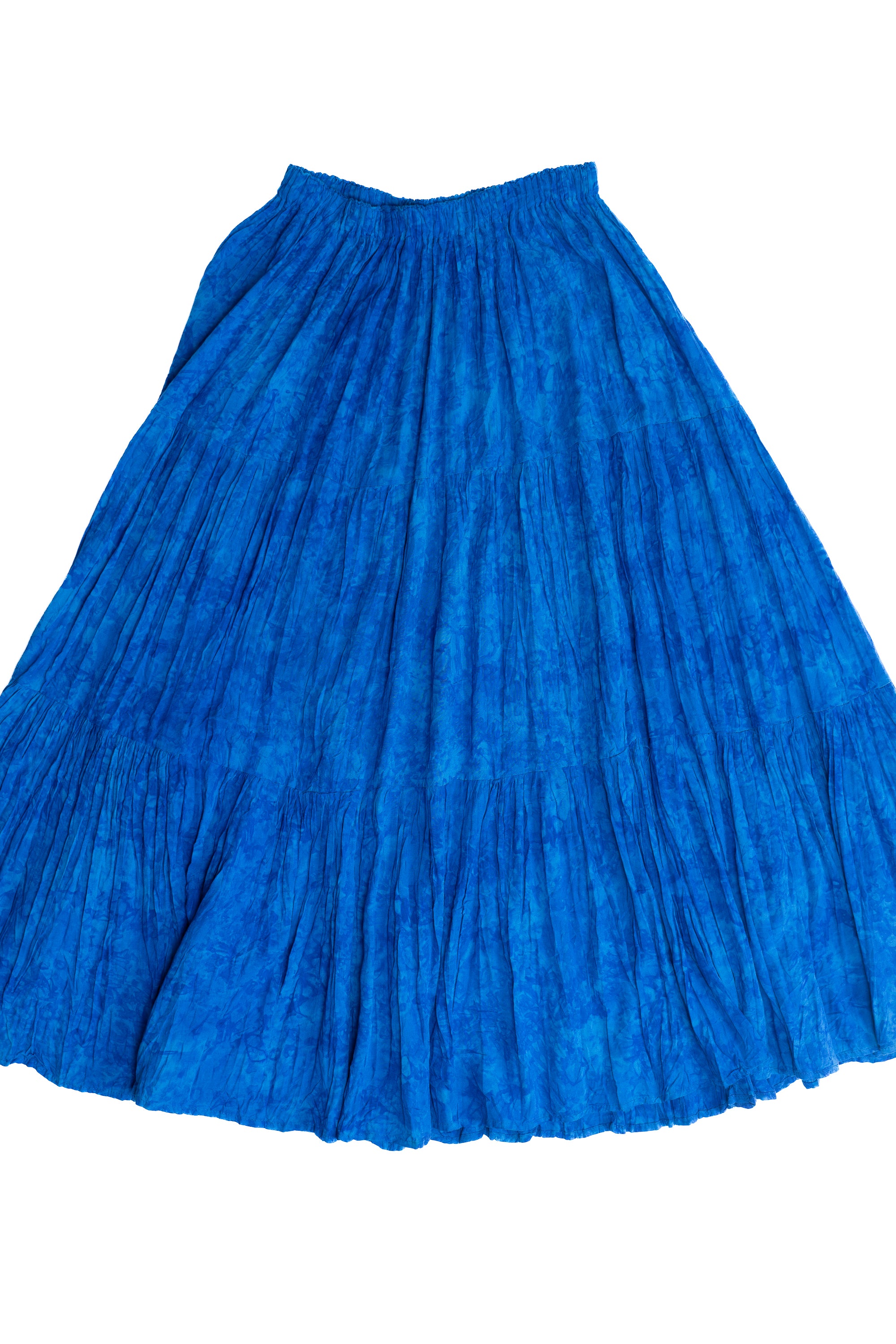 Blue Tie Dye Elastic Waist Maxi Skirt (2000s)