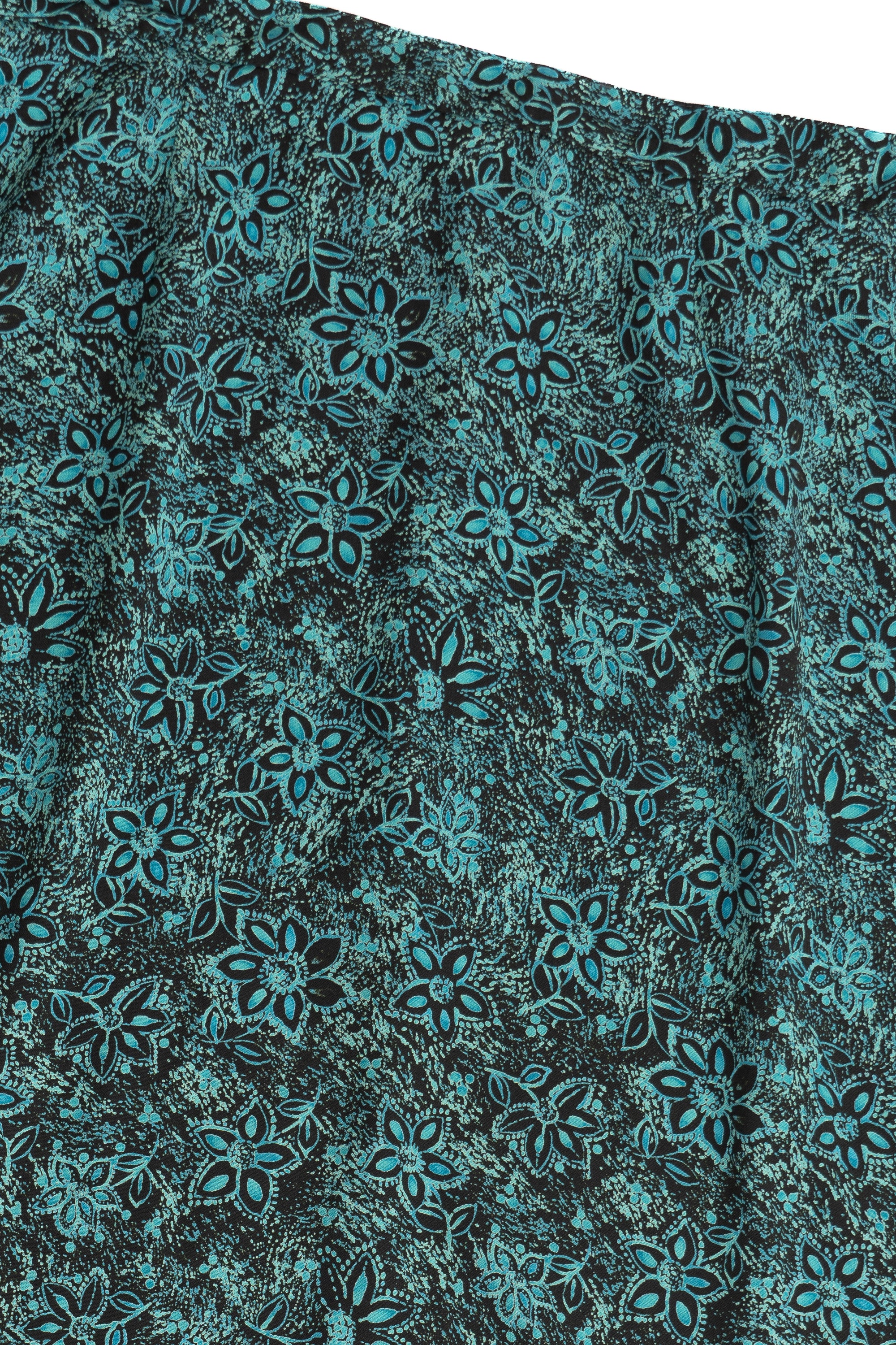 Vintage Sag Harbor Turquoise Floral Skirt (1990s)