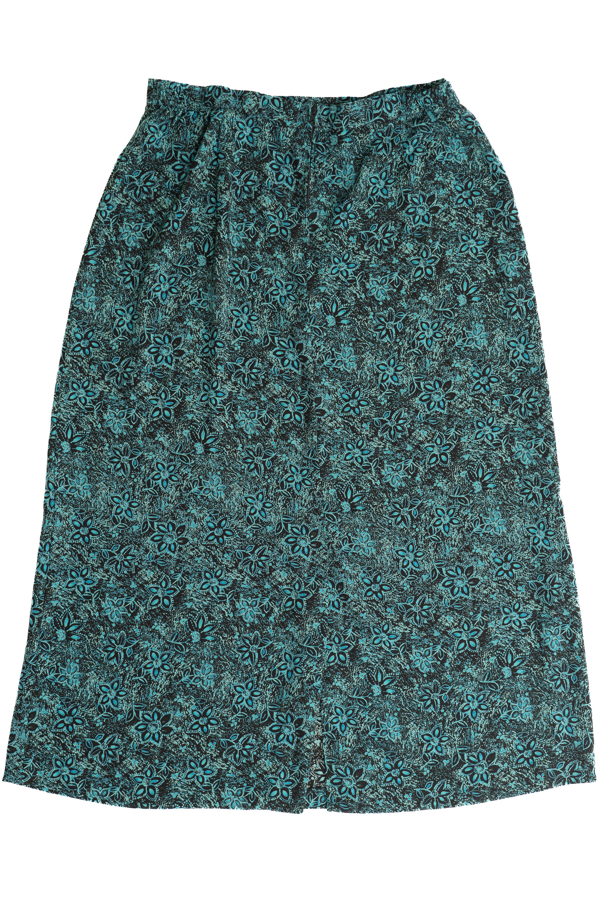 Vintage Sag Harbor Turquoise Floral Skirt (1990s)