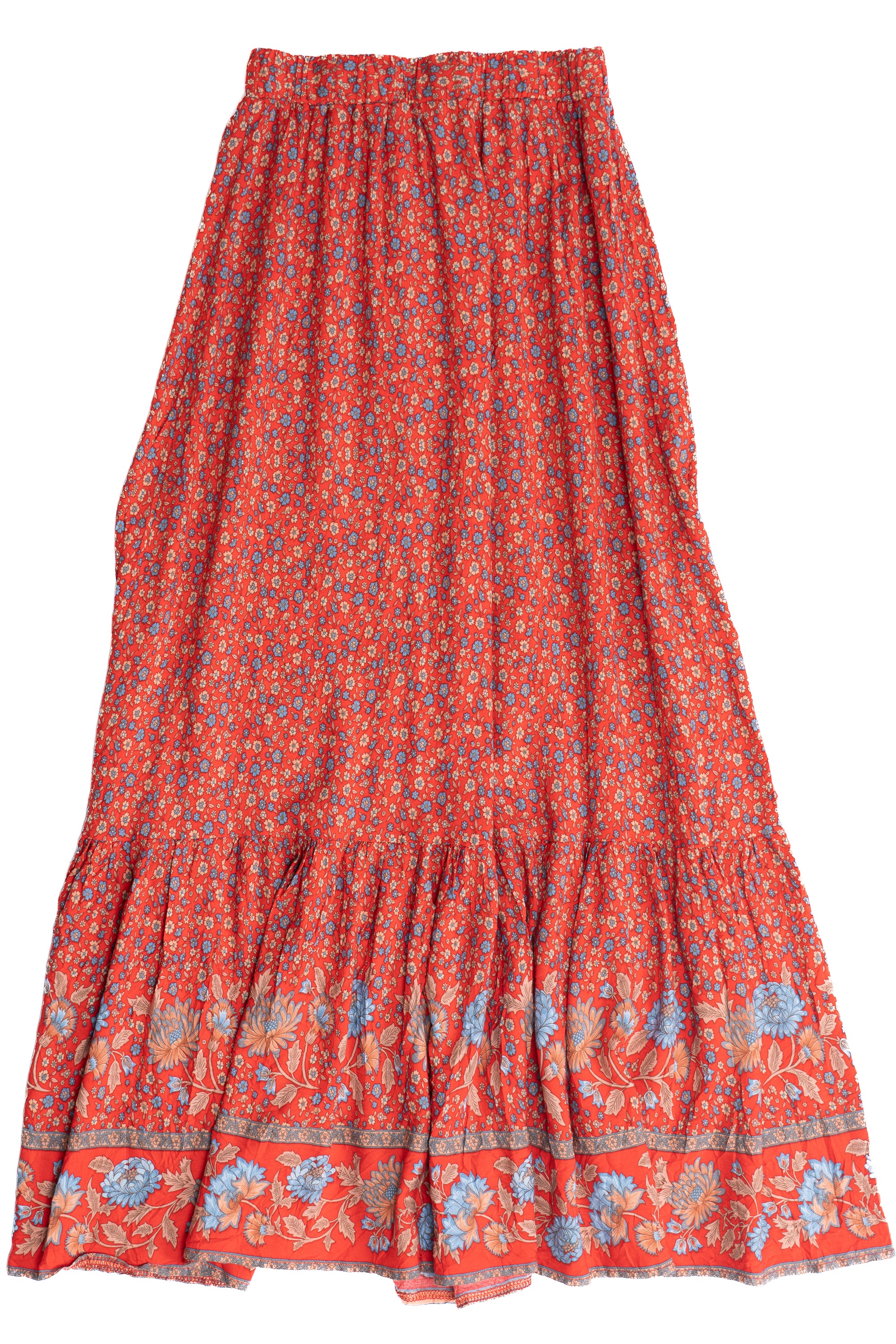 Floral Button Detail Maxi Skirt