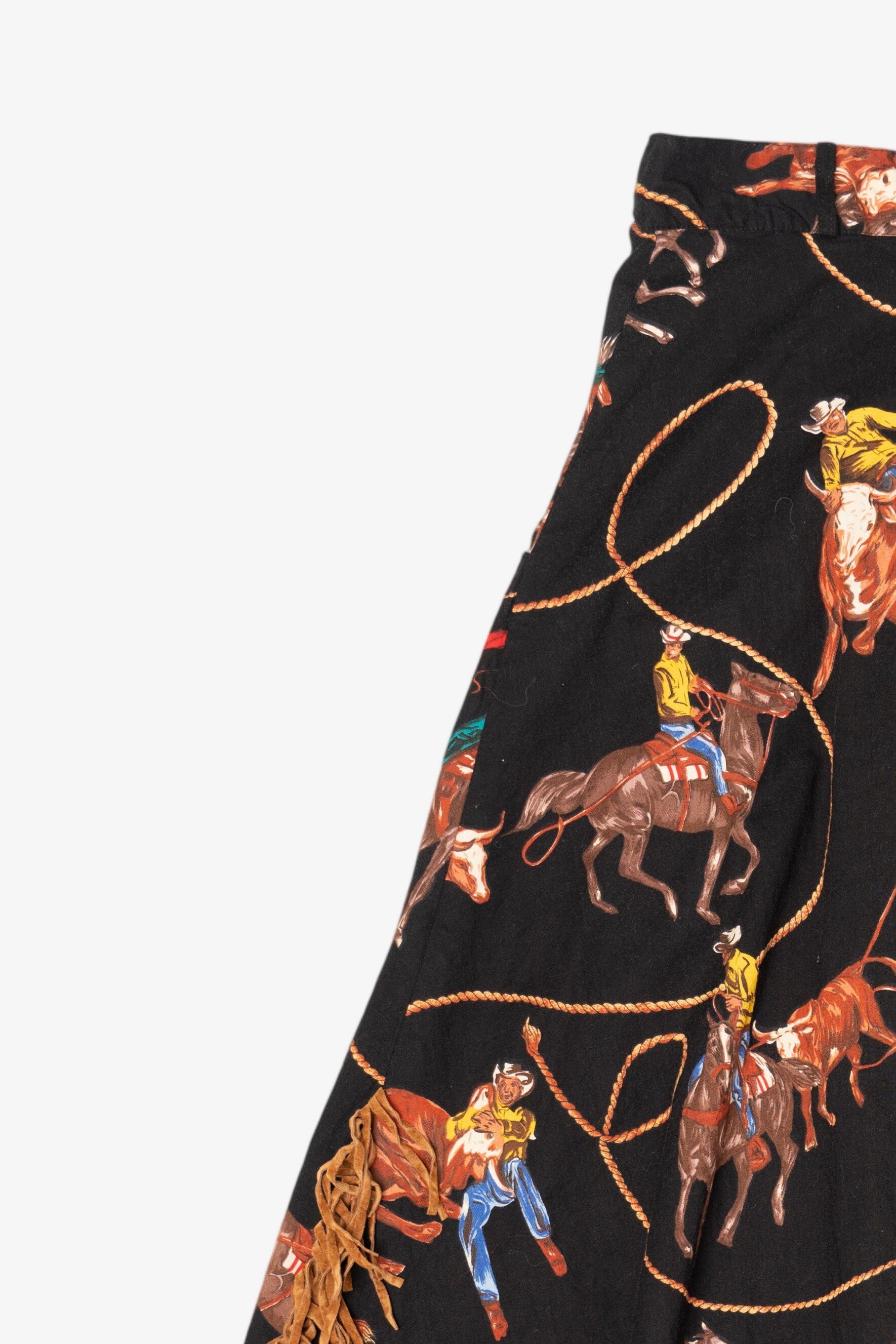 Vintage Cowboy Pattern Circle 7 Skirt (1990s)