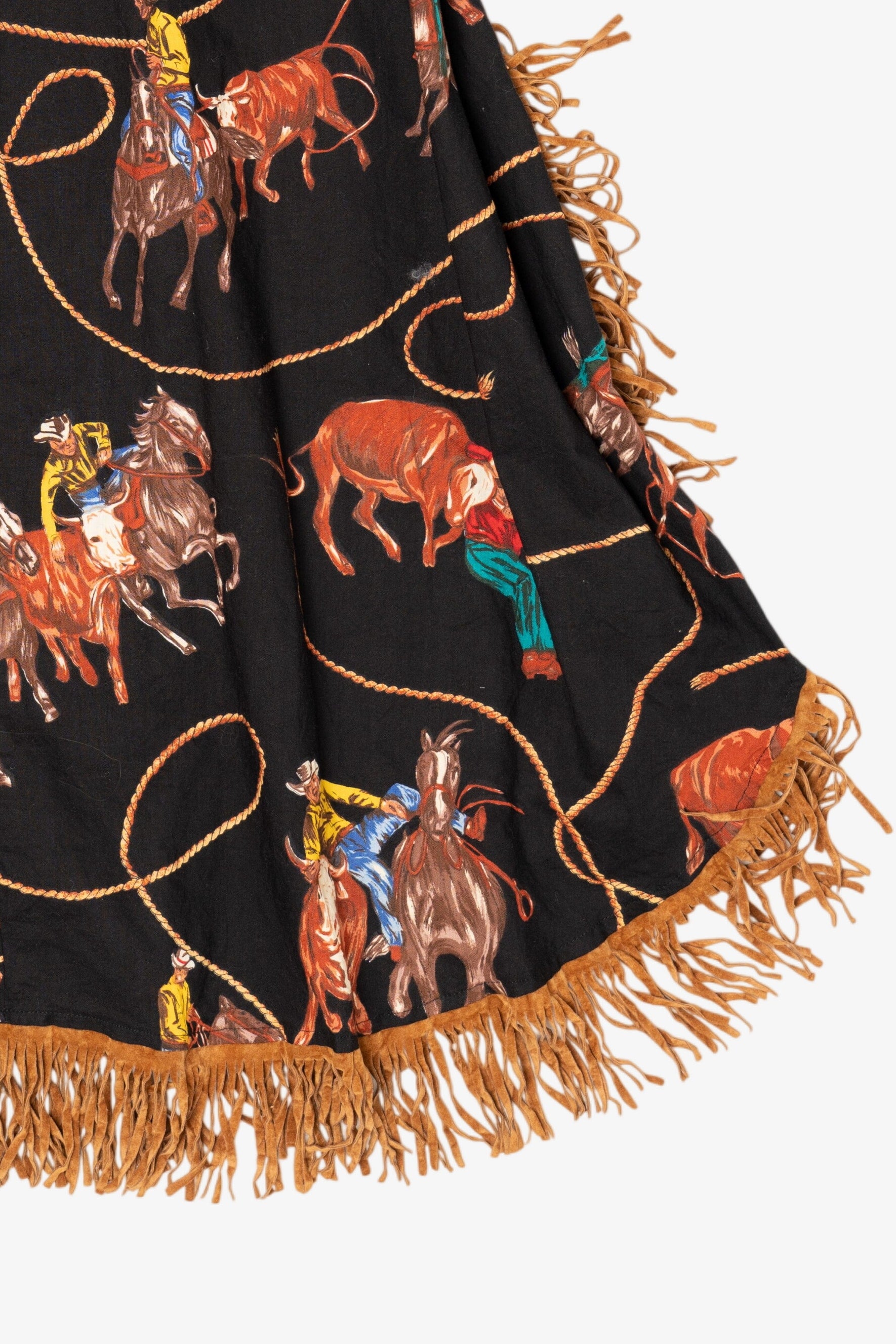 Vintage Cowboy Pattern Circle 7 Skirt (1990s)