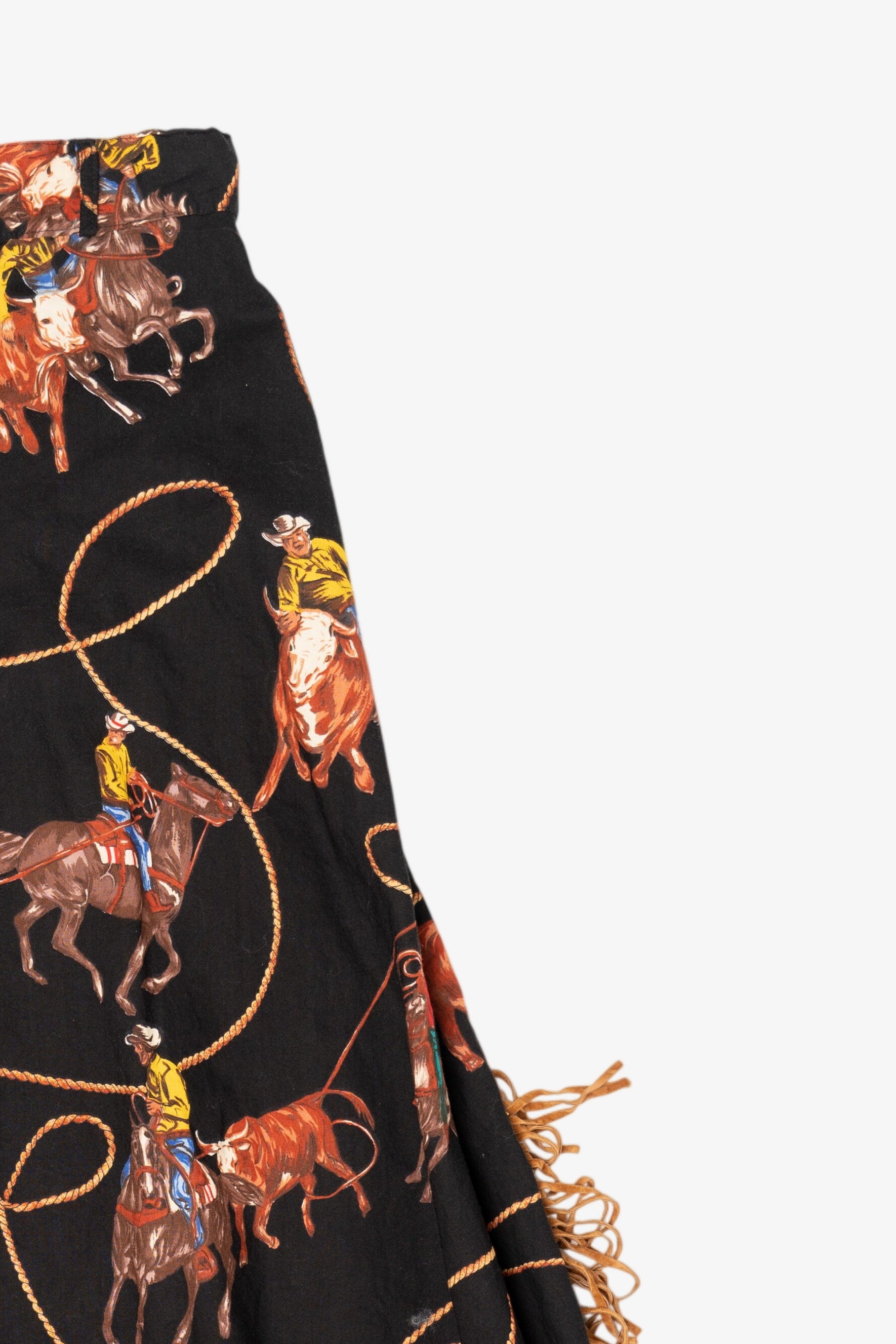 Vintage Cowboy Pattern Circle 7 Skirt (1990s)
