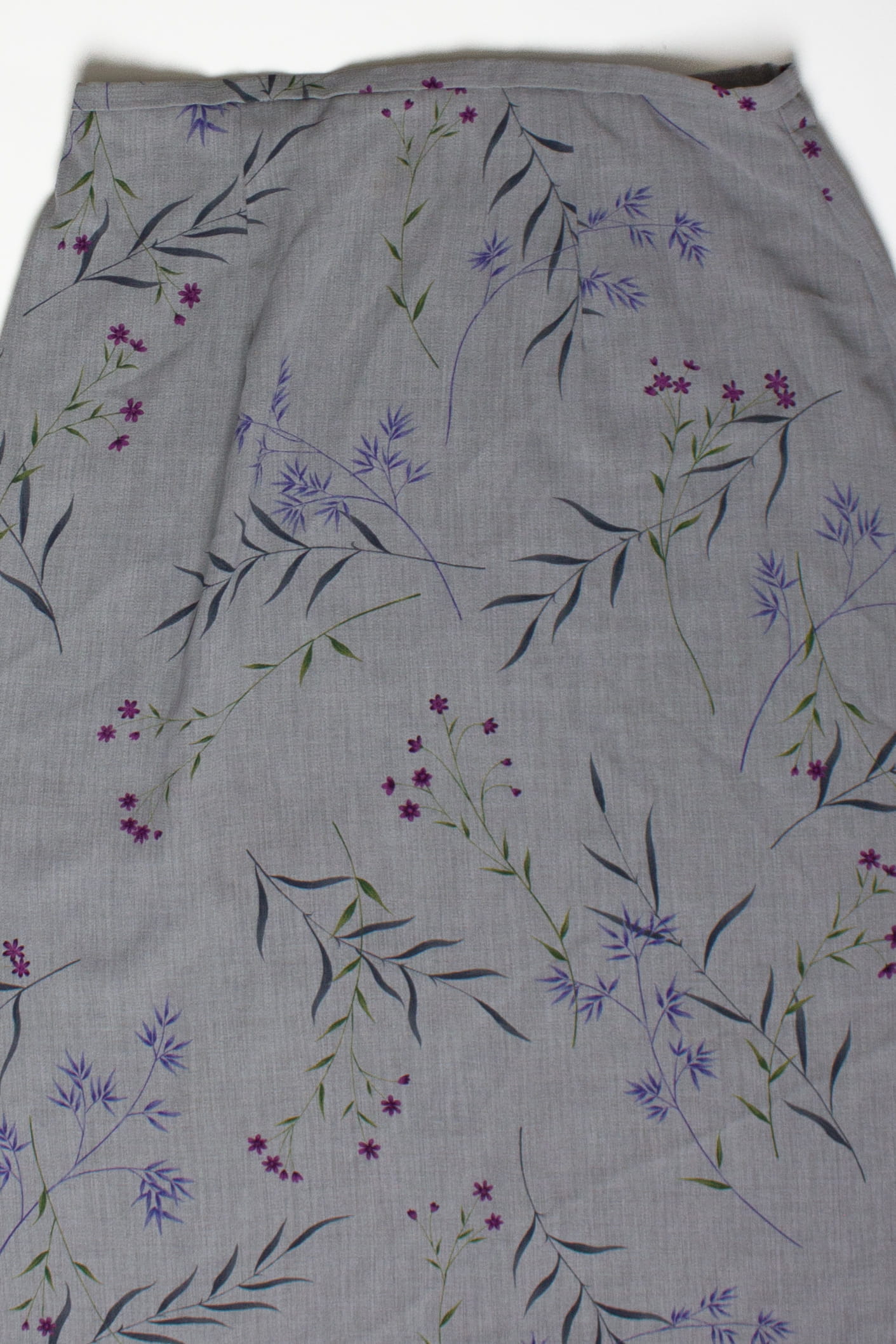 Vintage Gray Floral Skirt (1990s)