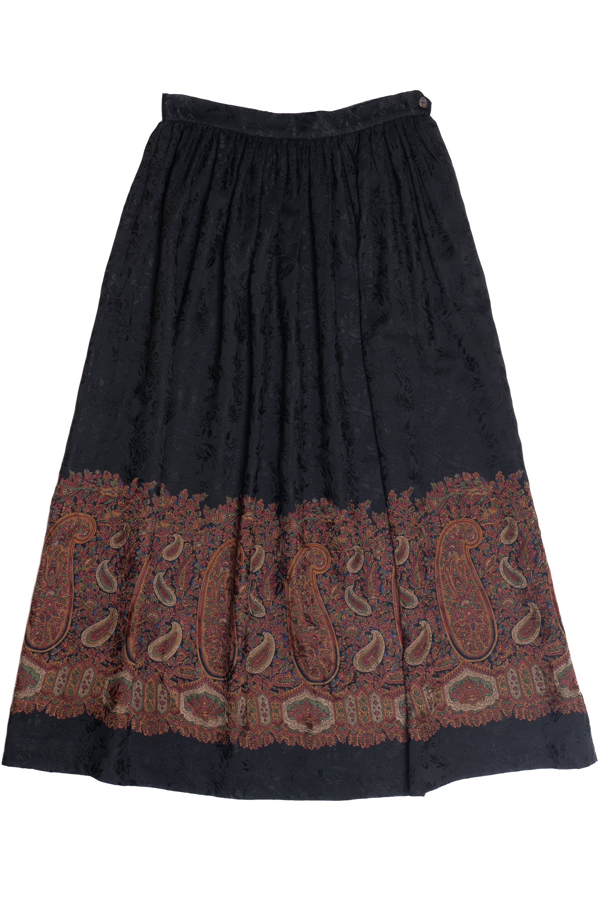 Vintage Silk Ralph Lauren Paisley Boho Maxi Skirt (2000s)