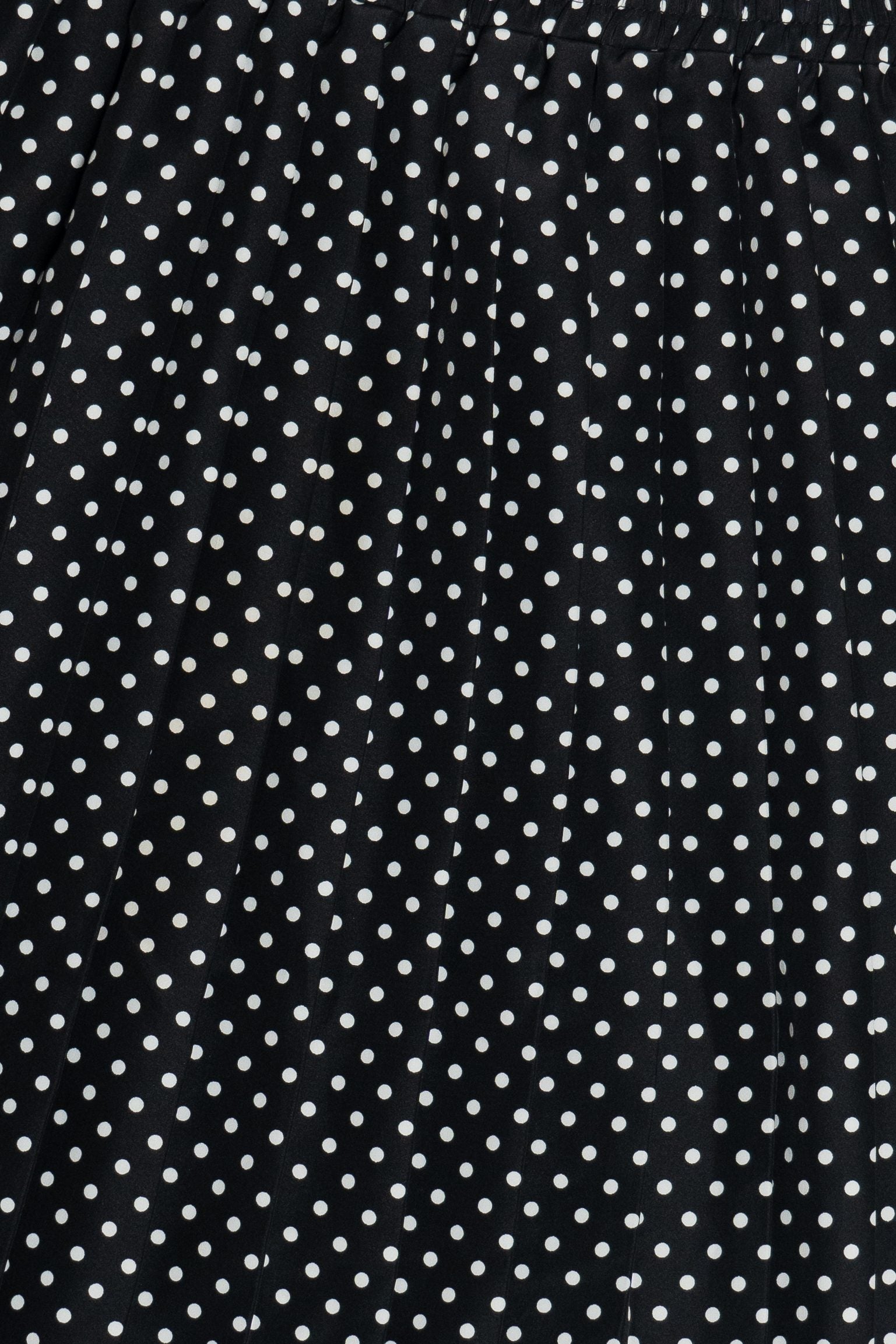 Vintage Black & White Polka Dot Pleated Stretch Waist Skirt (1990s)