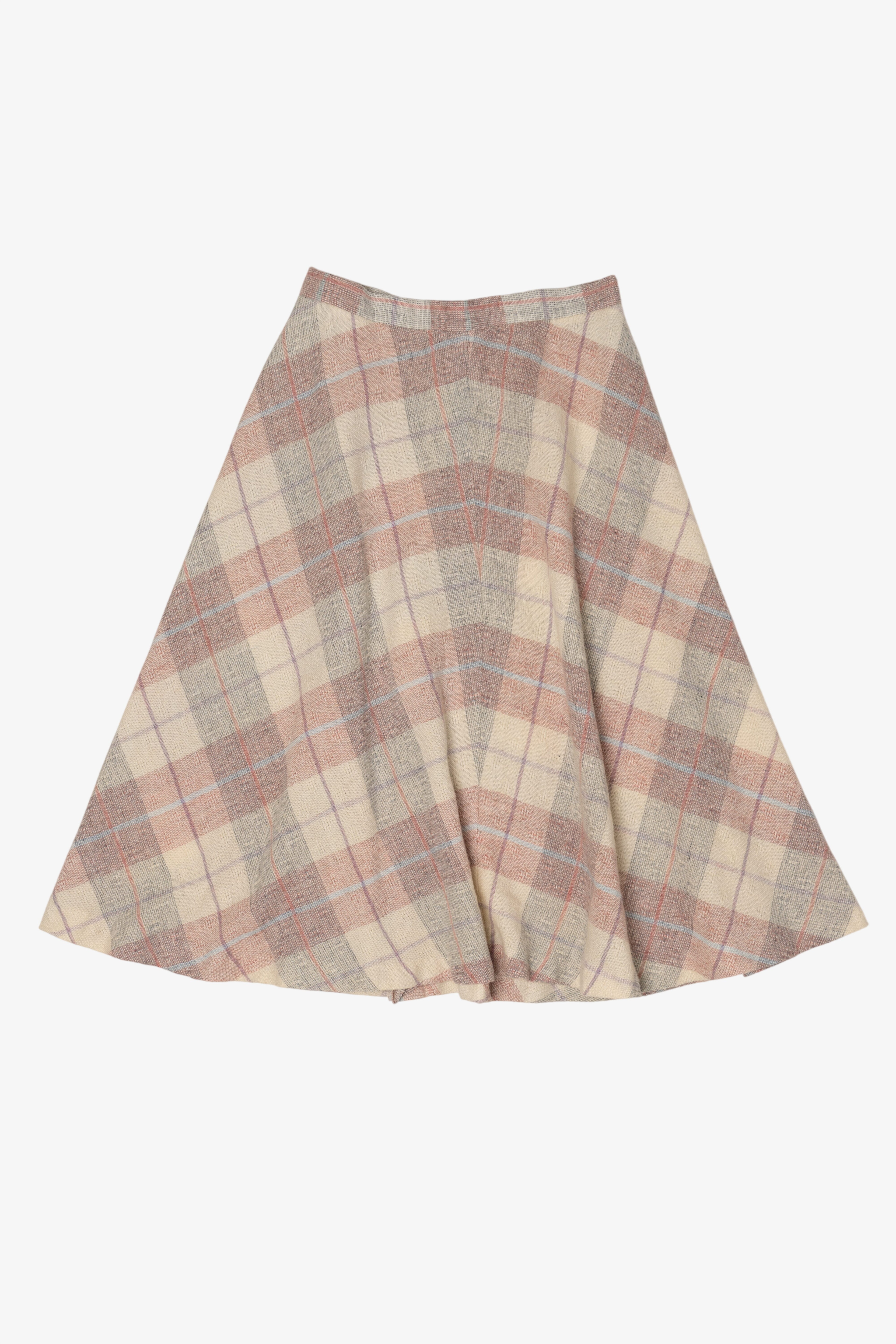 Vintage Beige Jo Hardin Plaid Skirt (1990s)