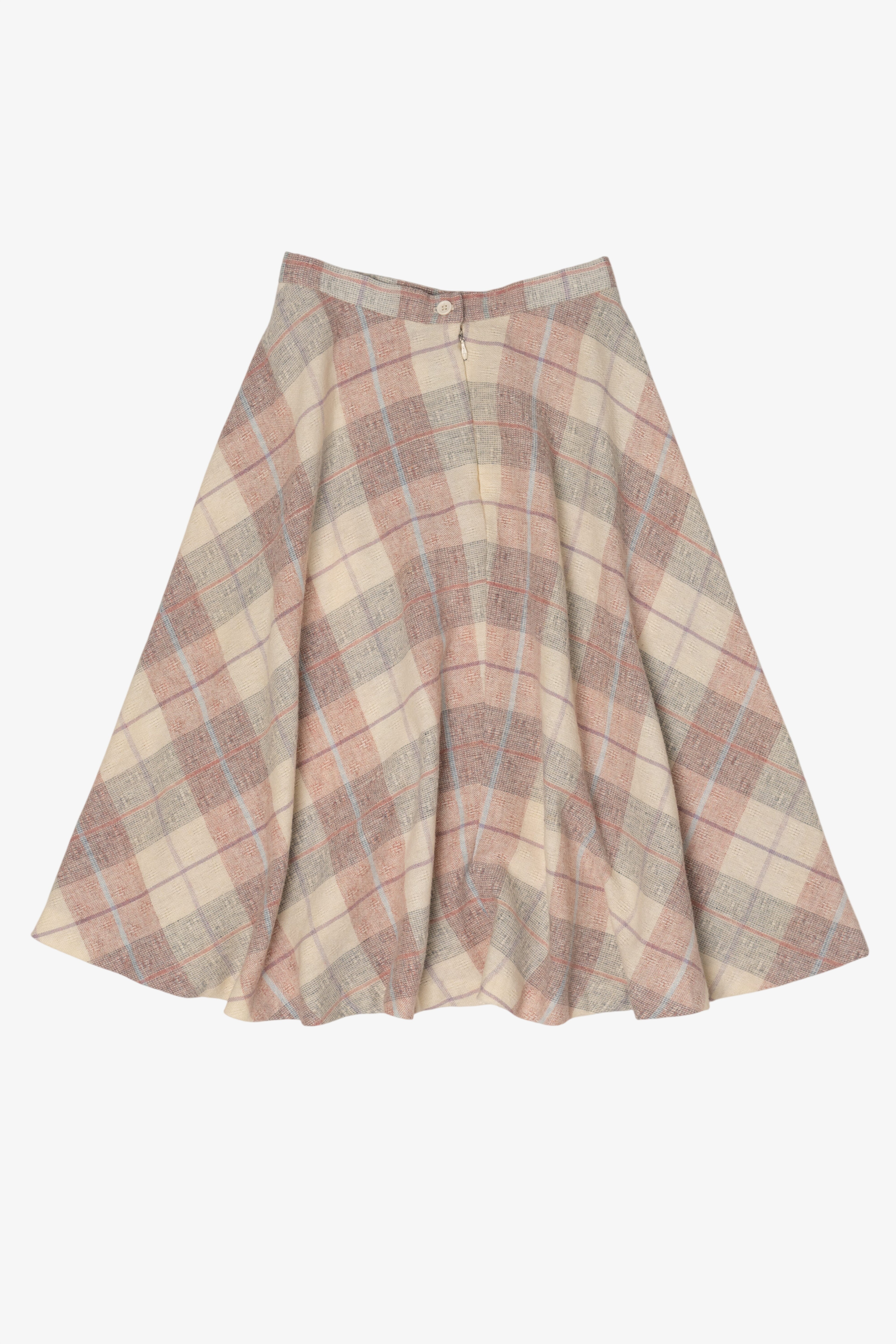 Vintage Beige Jo Hardin Plaid Skirt (1990s)