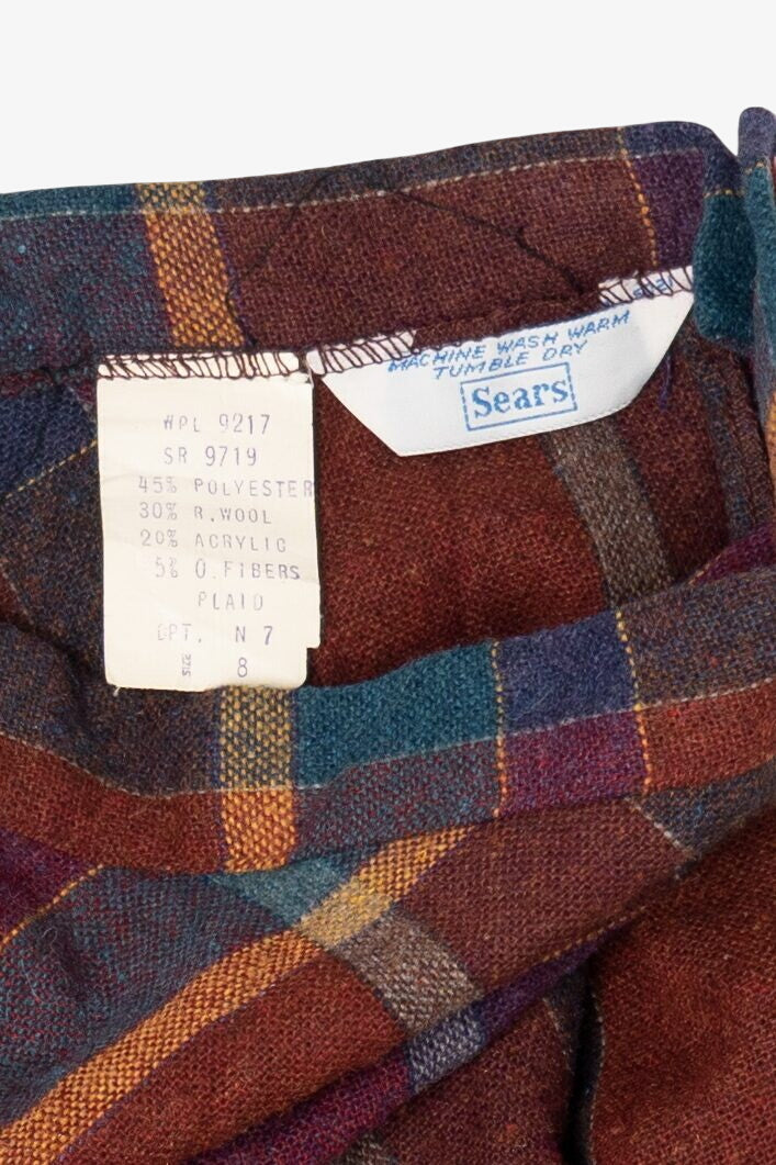 Vintage Plaid Sears Skirt (1970s)