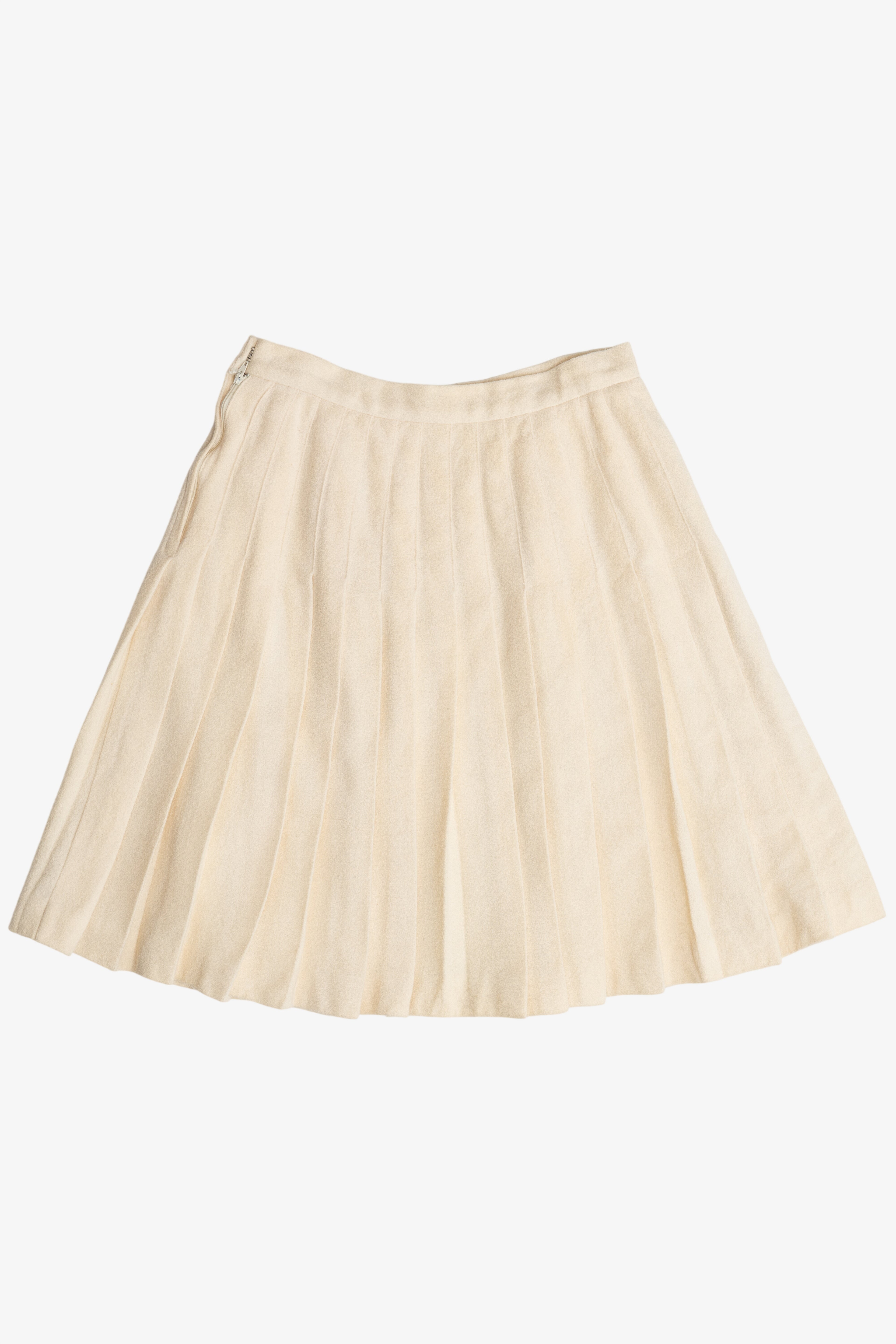 Vintage Wool Pleated Lined Skirt (1990s)