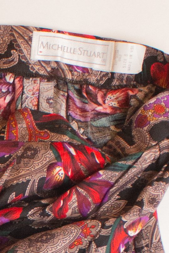 Vintage Floral Paisley Skirt (1990s)