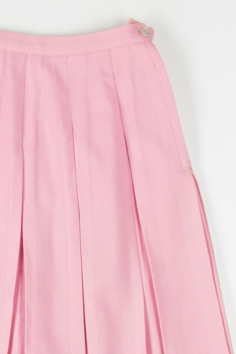 Vintage Pink Pleated Skirt