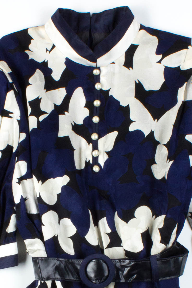 Navy & White Butterflies Dress