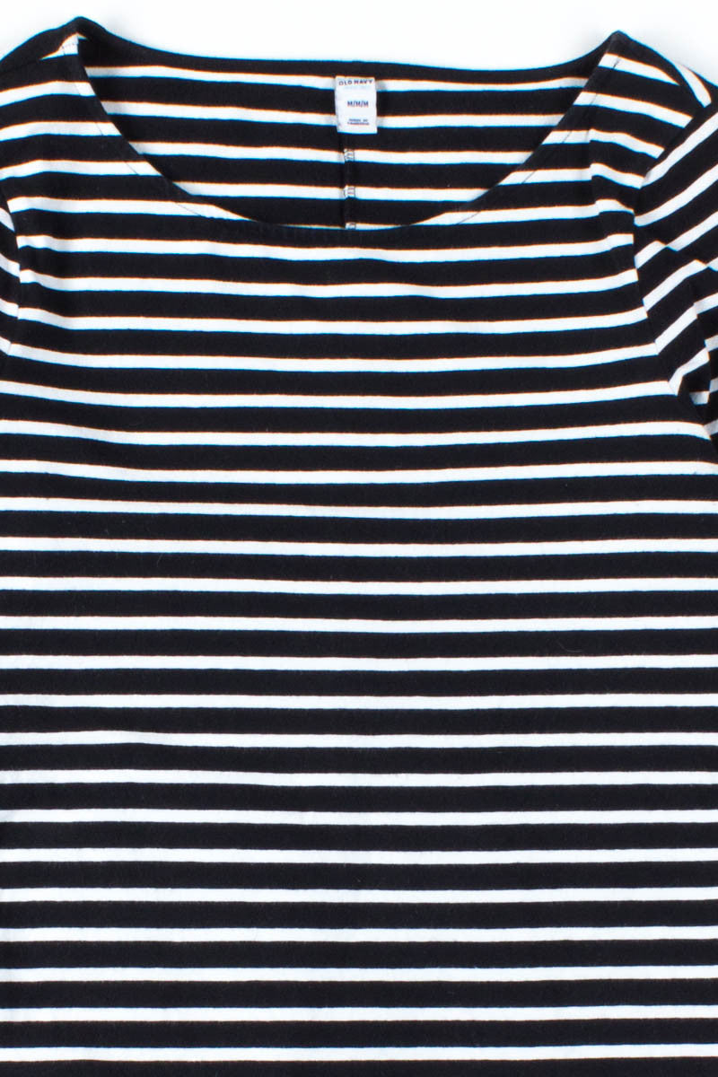 Black Striped Button Sleeve Dress