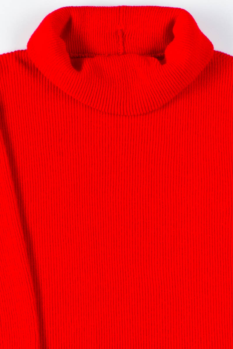 Red Ribbed Sweater Dress