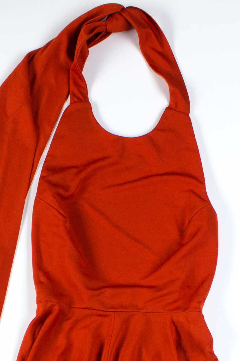 Burnt Orange Halter Tie Dress
