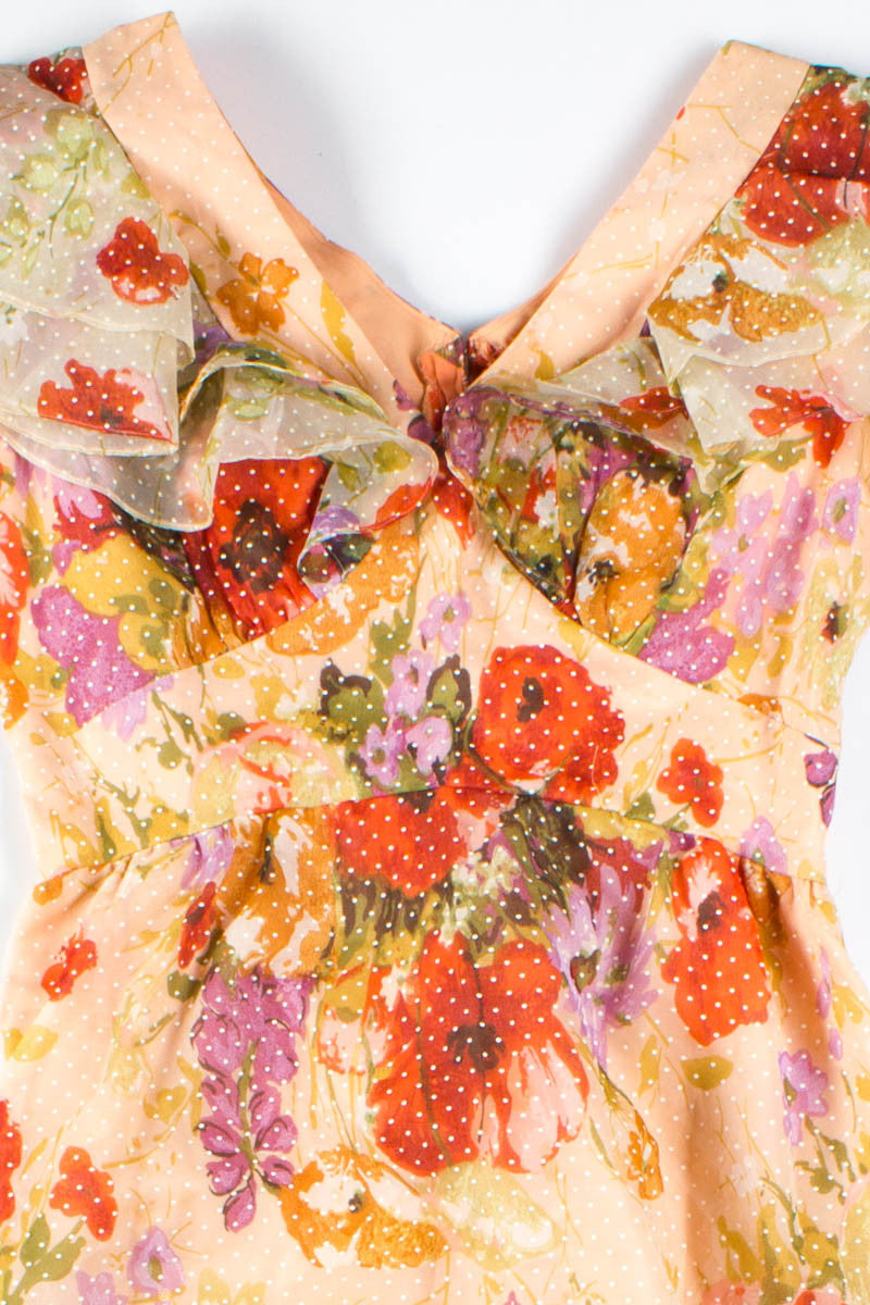 Peach Floral Polka Dot Dress