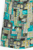 Teal & Grey Abstract Hippie Skirt