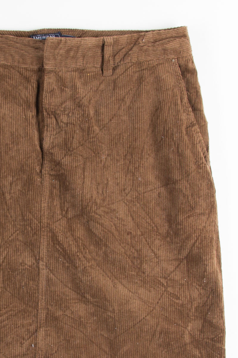 Brown Corduroy Pencil Skirt