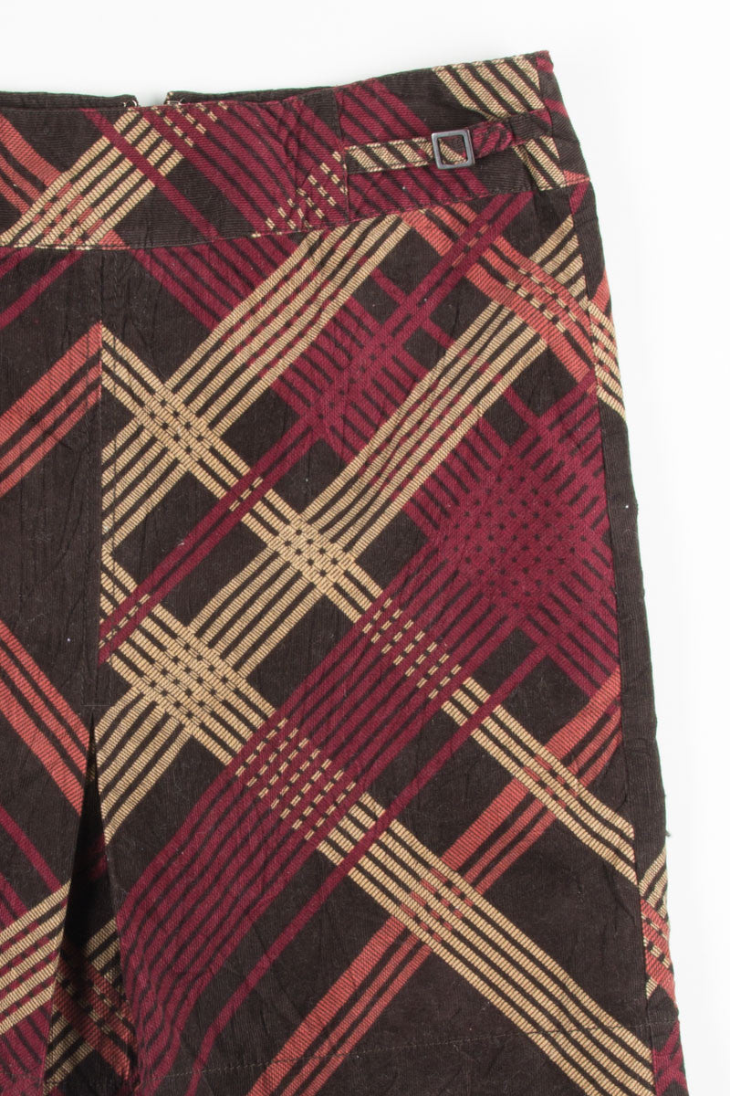 Brown Criss Cross Pencil Skirt