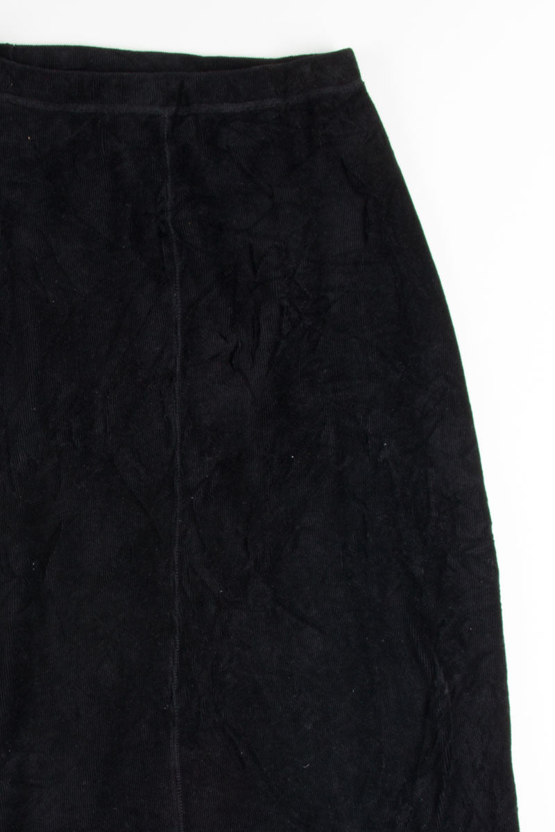 Black Stretch Corduroy Maxi Skirt