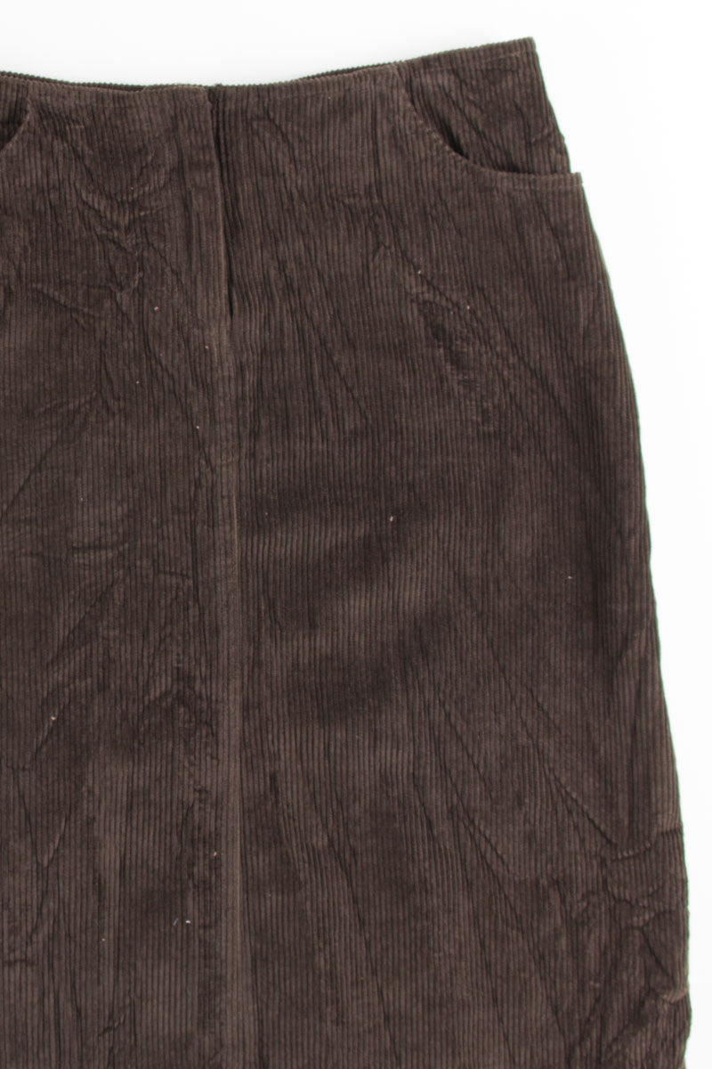Brown Corduroy Pencil Skirt 2