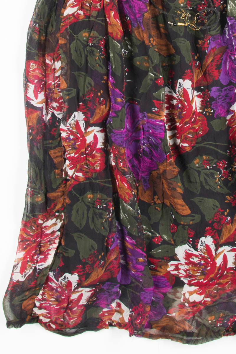 Large Floral Print Hippie Skirt