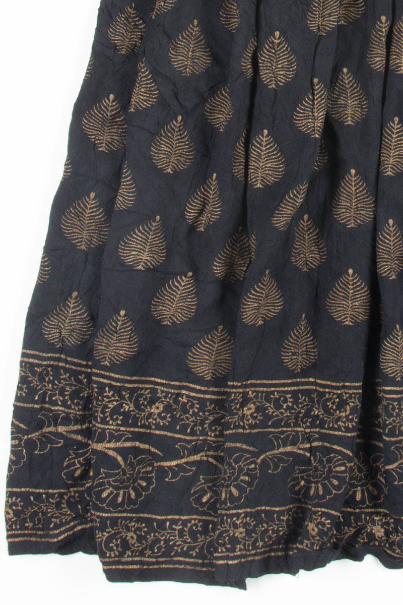 Black Leaf Hippie Skirt