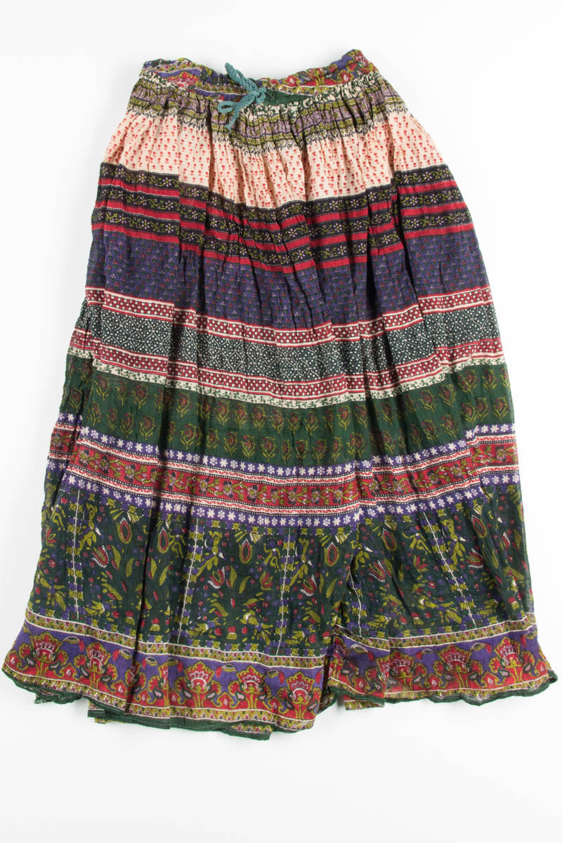 Purple & Green Character Hippie Skirt