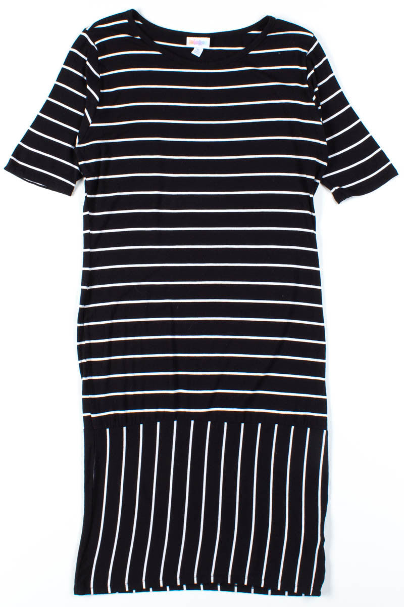 Black Stripe Blocked Dress