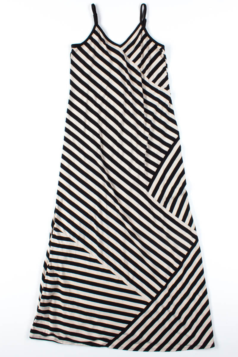 Black & Cream Striped Dress