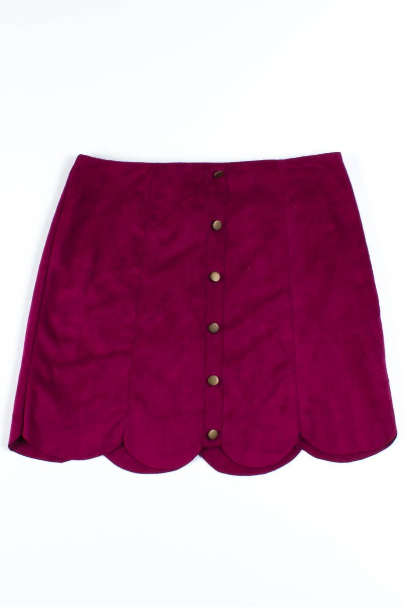 Plum Faux Suede Skirt