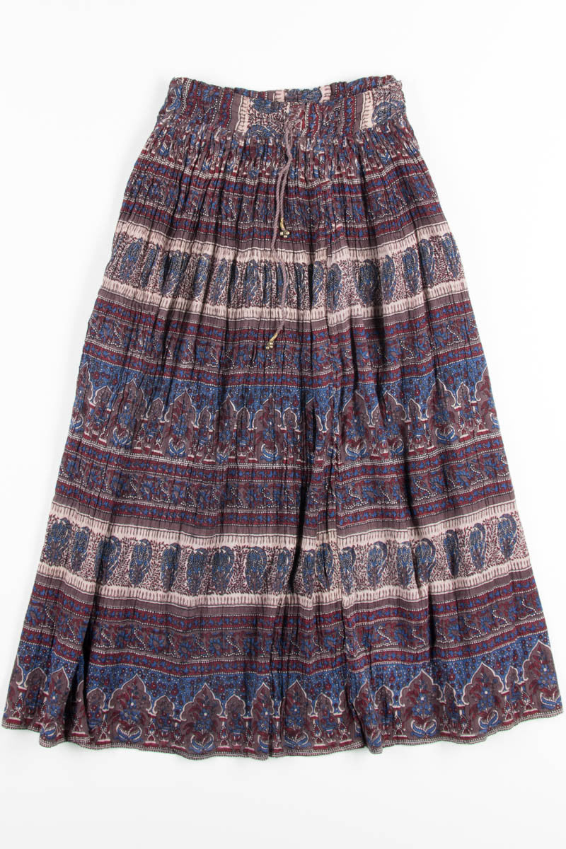 Tan & Blue Hippie Skirt