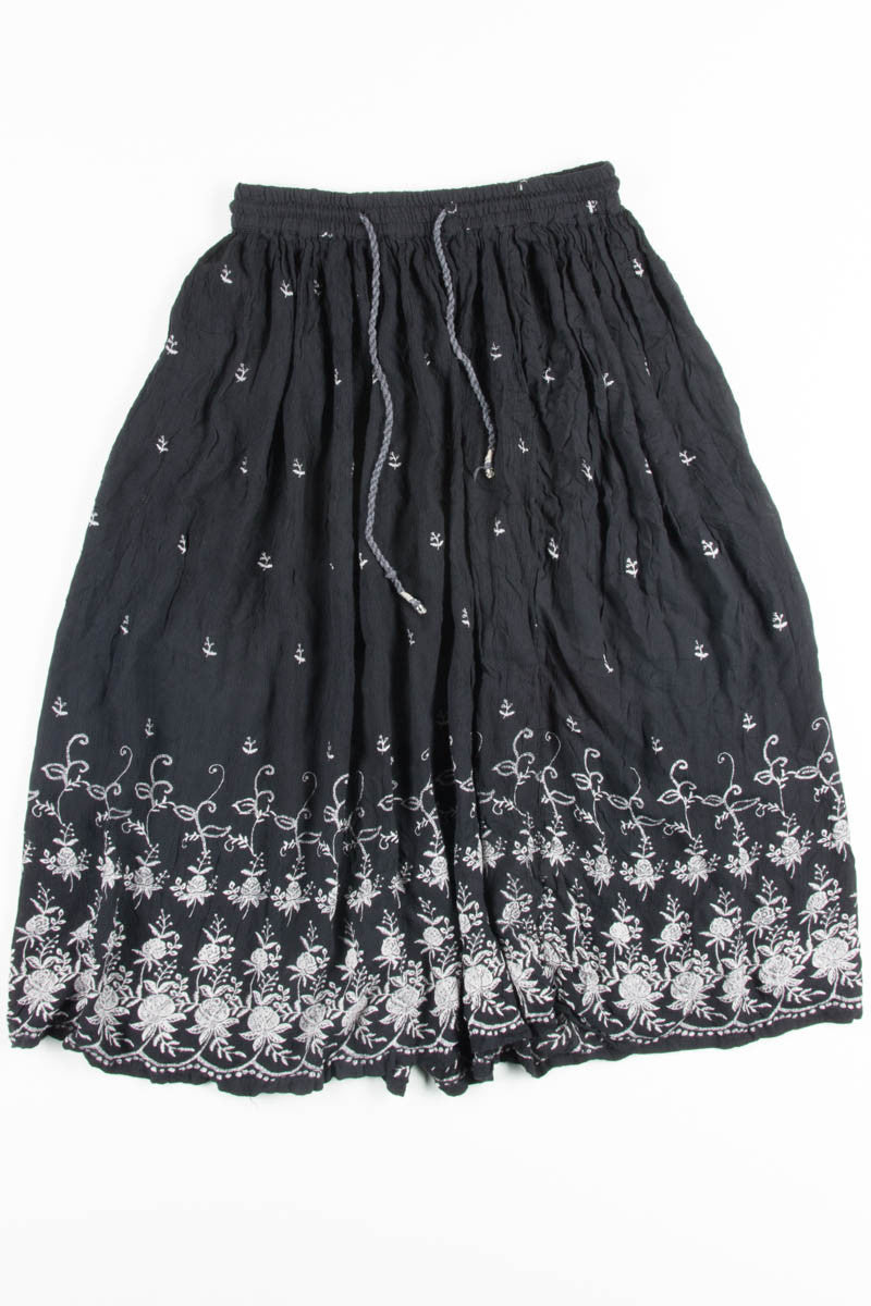 Black & White Floral Hippie Skirt
