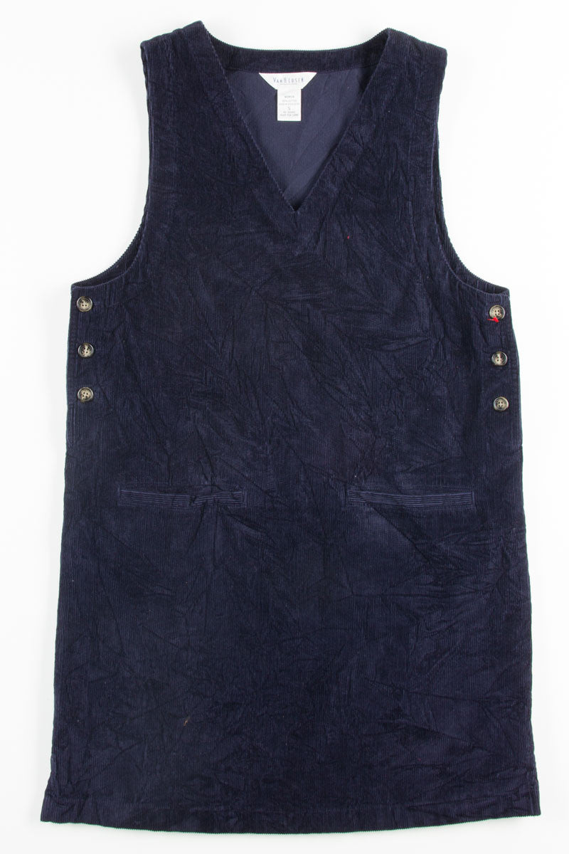 Navy Shift Corduroy Dress