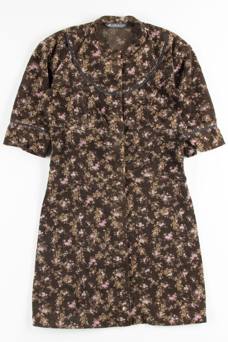 Floral Peasant Corduroy Dress