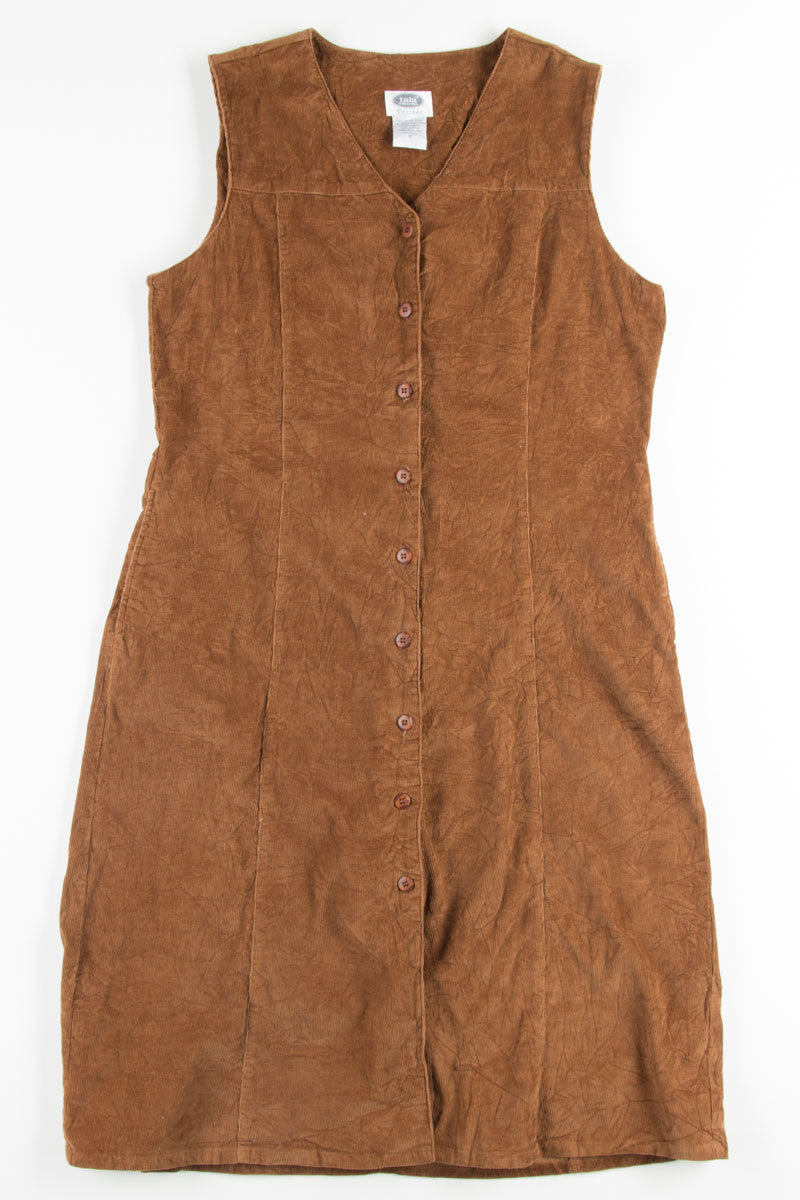 Tan Sheath Corduroy Dress