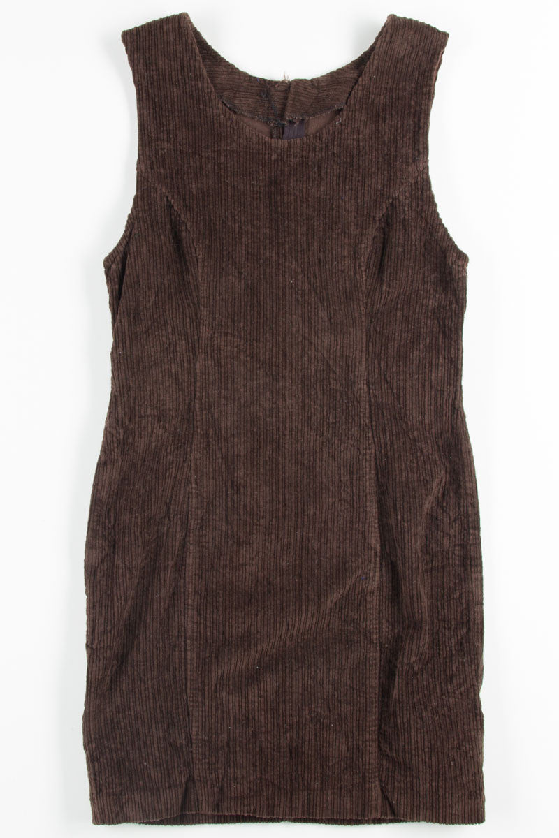 Fitted Brown Corduroy Dress 1