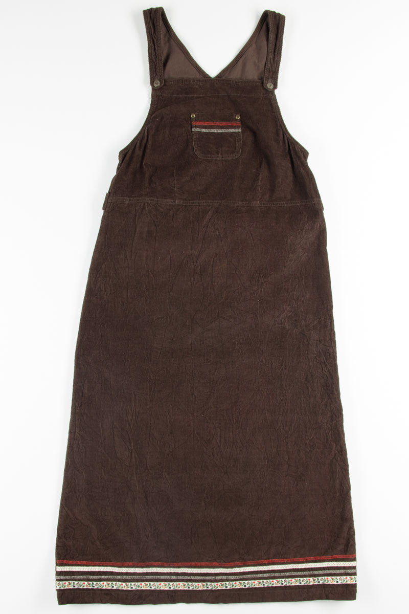 Brown Corduroy Overall Dress