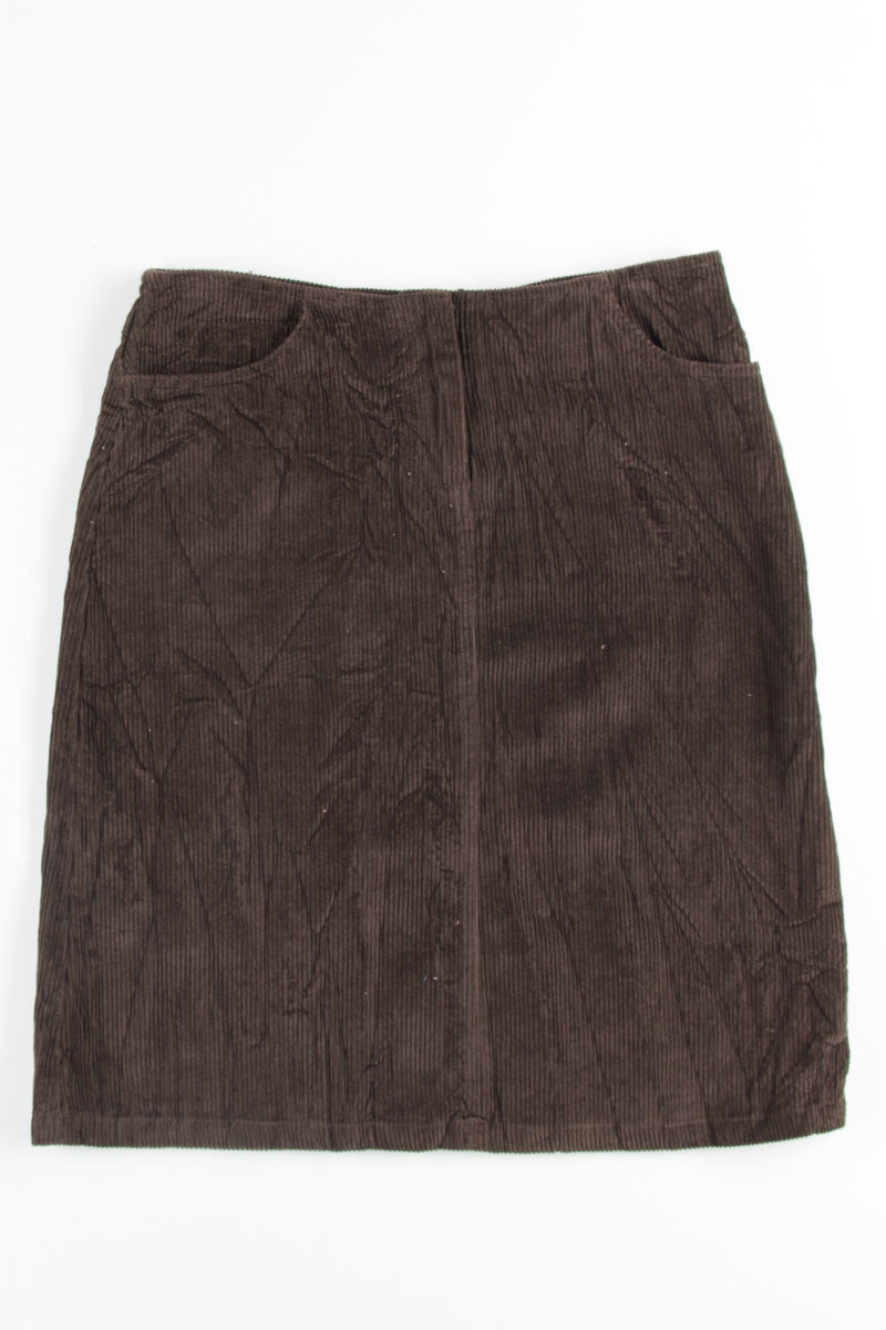 Brown Corduroy Pencil Skirt 2