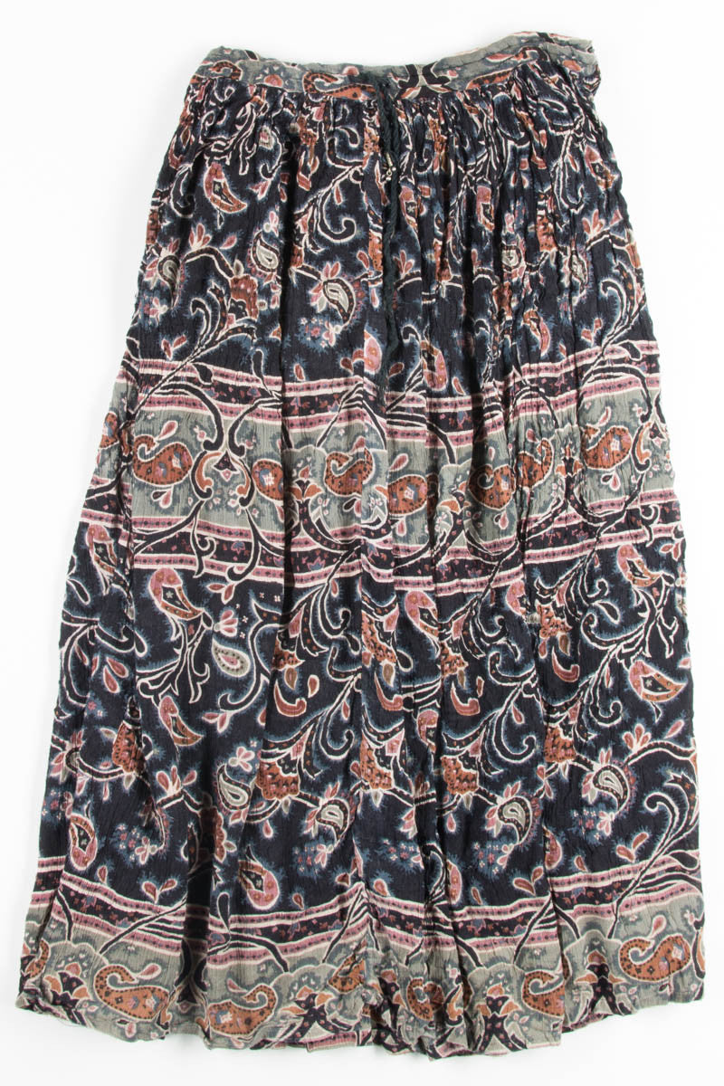 Grey & Navy Paisley Hippie Skirt