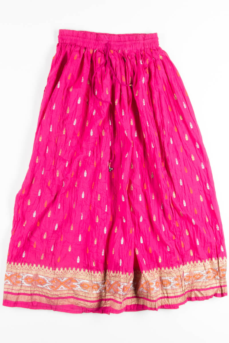 Pink with Metallic Hippie Skirt