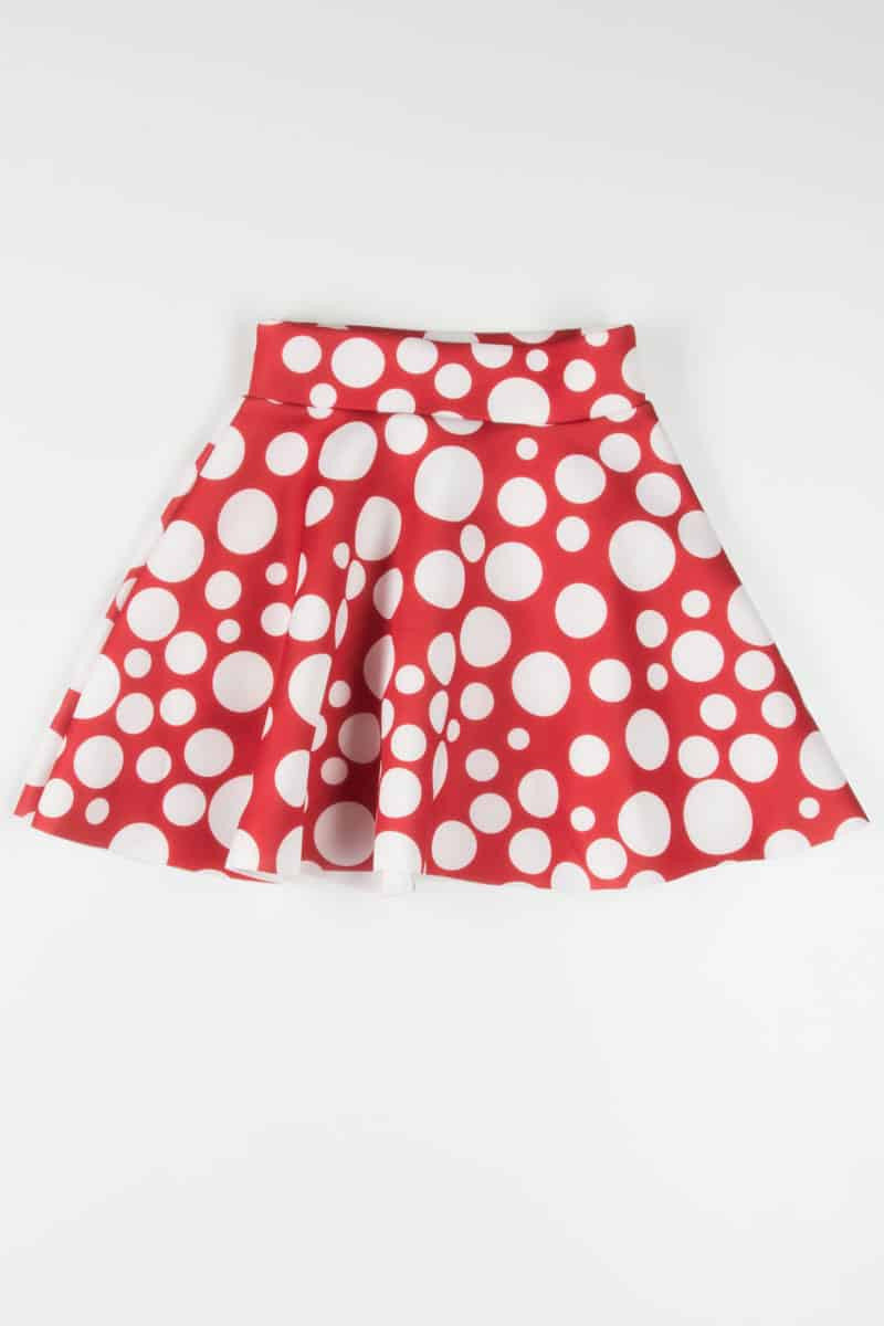 Red Polka Dot Skuba Skirt