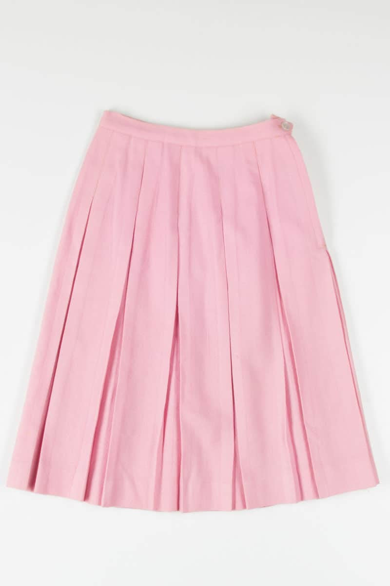 Vintage Pink Pleated Skirt
