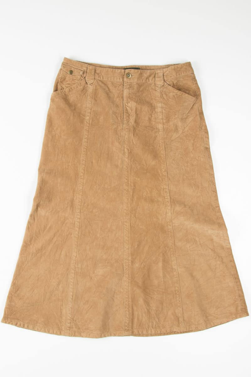 Tan Corduroy Eddie Bauer Maxi Skirt